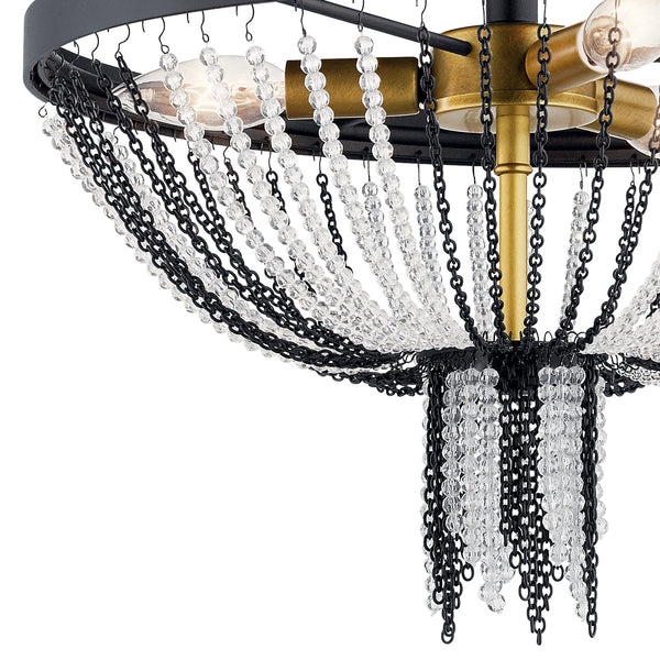 Three Light Semi Flush Mount from the Alexia Collection in Textured Black Finish by Kichler