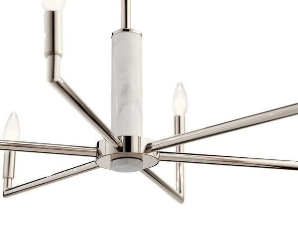 Six Light Chandelier from the Laurent Collection in Polished Nickel Finish by Kichler