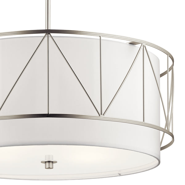 Four Light Pendant from the Birkleigh Collection in Satin Nickel Finish by Kichler