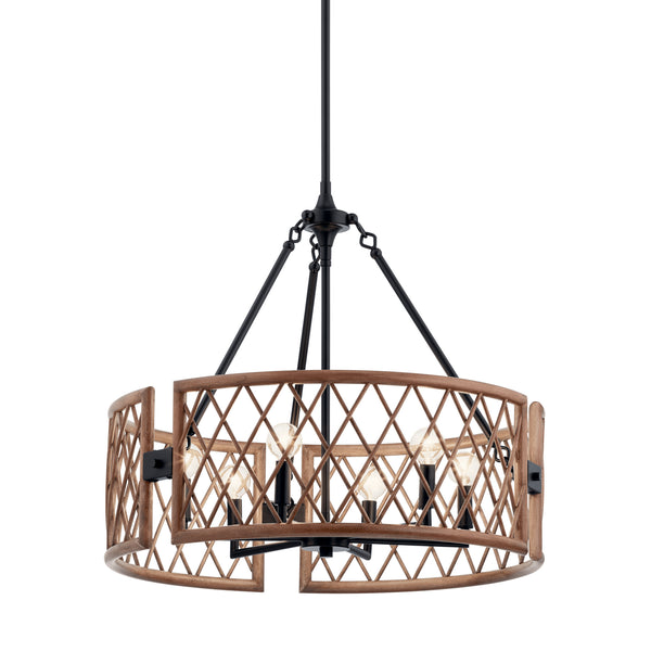 Six Light Chandelier from the Oana Collection in Palm Finish by Kichler