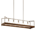 Five Light Linear Chandelier from the Tanis Collection in Auburn Stained Finish Finish by Kichler