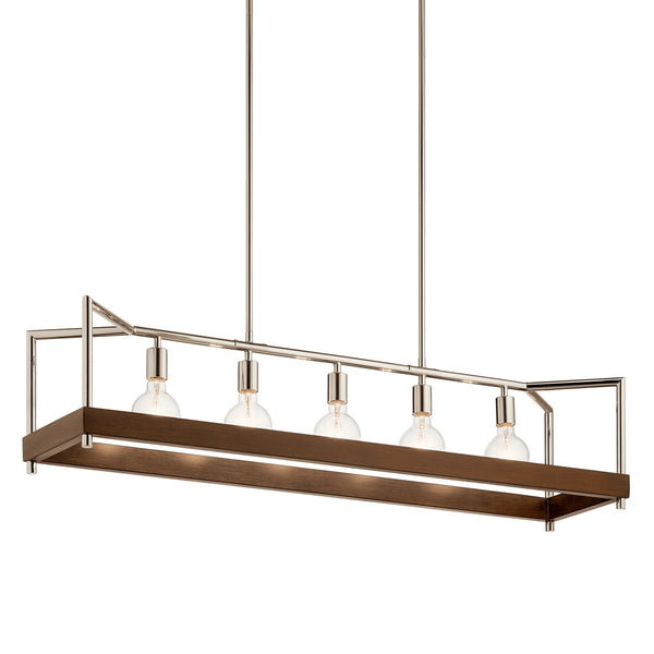 Five Light Linear Chandelier from the Tanis Collection in Auburn Stained Finish Finish by Kichler