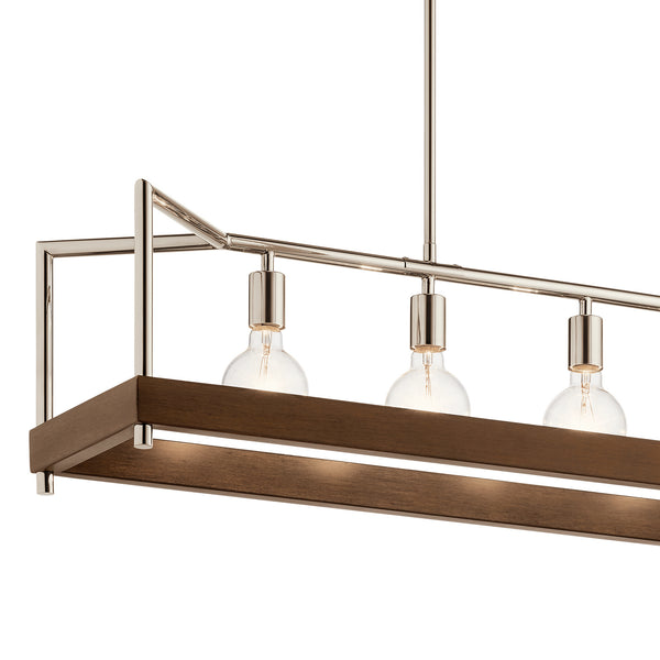 Five Light Linear Chandelier from the Tanis Collection in Auburn Stained Finish Finish by Kichler