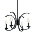 Four Light Pendant/Semi Flush Mount from the Cassadee Collection in Black Finish by Kichler