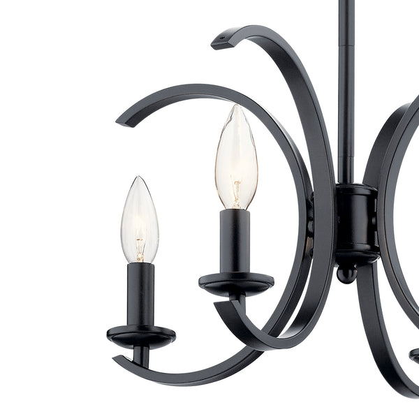 Four Light Pendant/Semi Flush Mount from the Cassadee Collection in Black Finish by Kichler