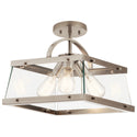 Three Light Pendant/Semi Flush Mount from the Darton Collection in Classic Pewter Finish by Kichler
