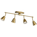 Four Light Rail Light from the Sylvia Collection in Brushed Natural Brass Finish by Kichler