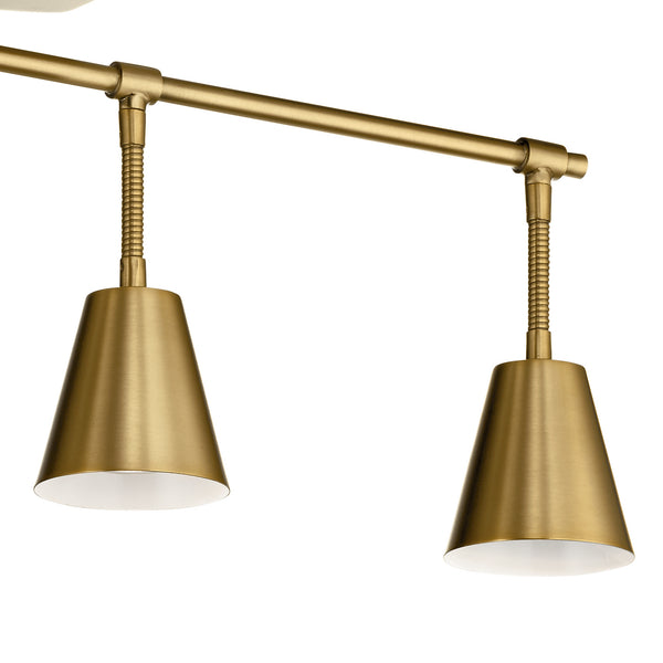 Four Light Rail Light from the Sylvia Collection in Brushed Natural Brass Finish by Kichler