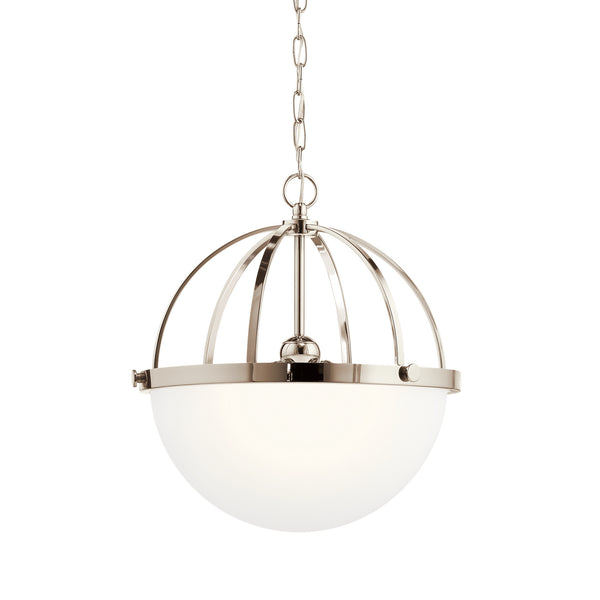 Three Light Pendant from the Edmar Collection in Polished Nickel Finish by Kichler