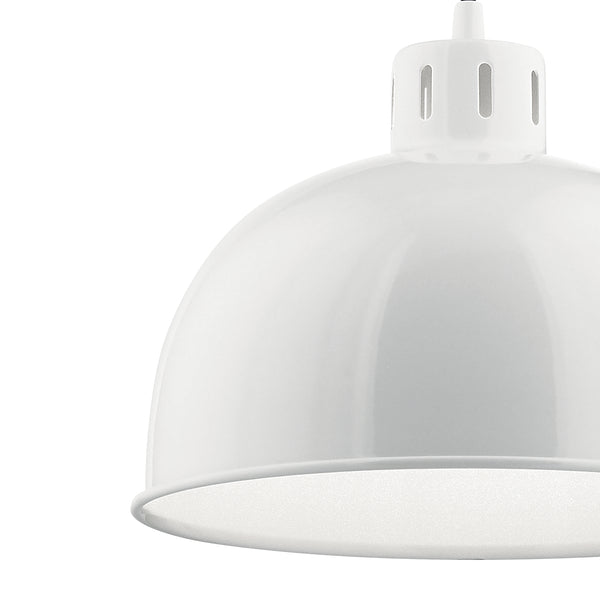 One Light Pendant from the Zailey Collection in White Finish by Kichler