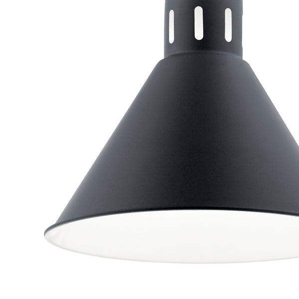 One Light Pendant from the Zailey Collection in Black Finish by Kichler
