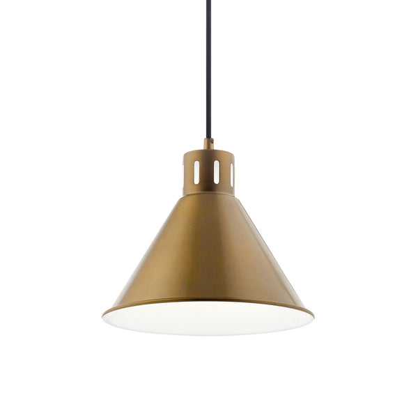 One Light Pendant from the Zailey Collection in Natural Brass Finish by Kichler