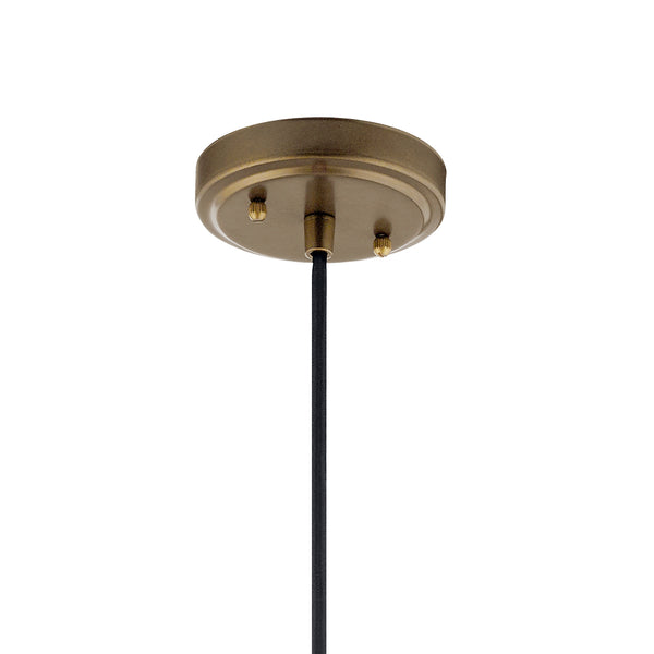 One Light Pendant from the Zailey Collection in Natural Brass Finish by Kichler