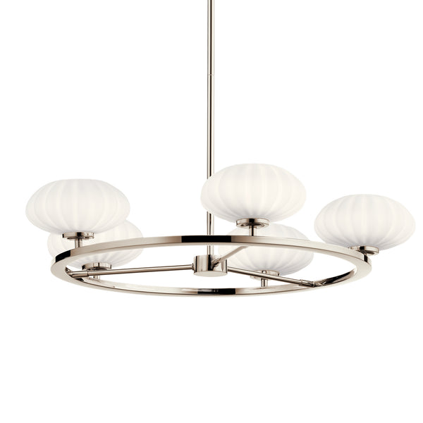 Six Light Chandelier from the Pim Collection in Polished Nickel Finish by Kichler