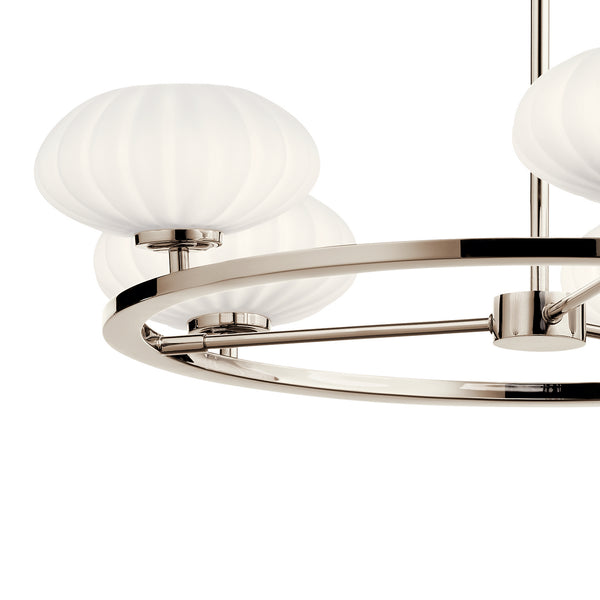 Six Light Chandelier from the Pim Collection in Polished Nickel Finish by Kichler