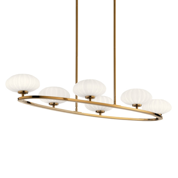 Six Light Chandelier from the Pim Collection in Fox Gold Finish by Kichler