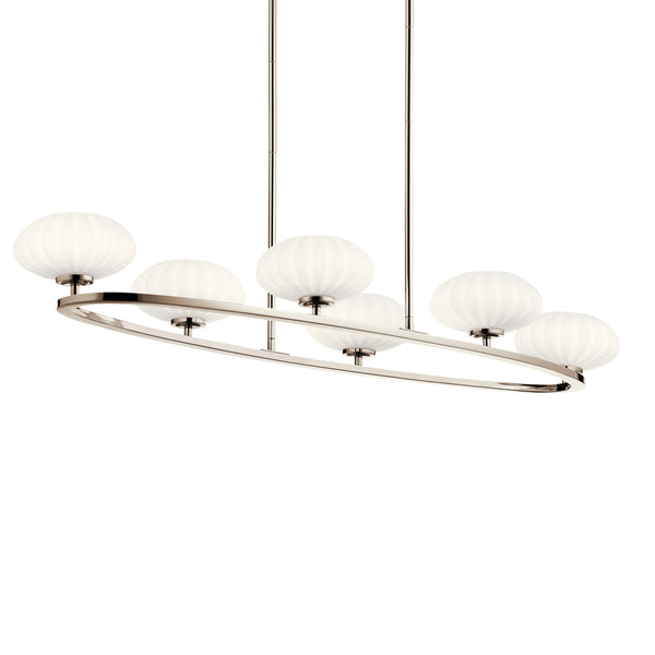 Six Light Chandelier from the Pim Collection in Polished Nickel Finish by Kichler