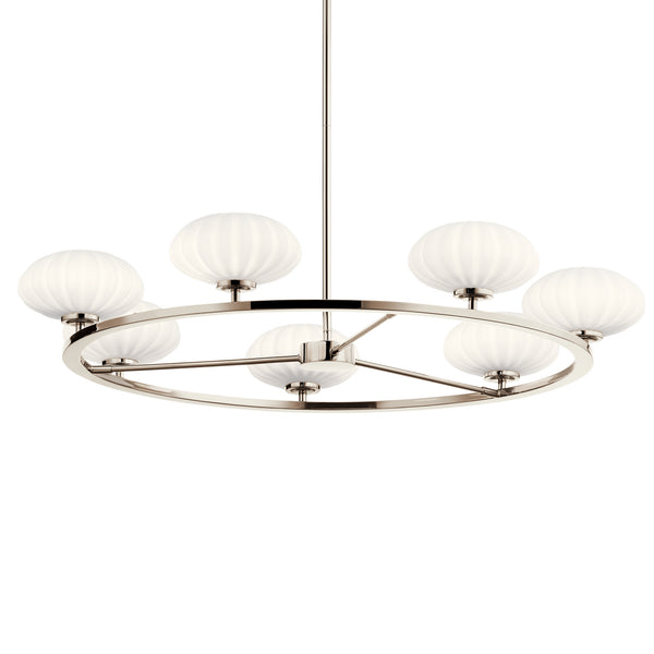 Seven Light Chandelier from the Pim Collection in Polished Nickel Finish by Kichler