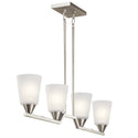 Four Light Linear Chandelier from the Skagos Collection in Brushed Nickel Finish by Kichler