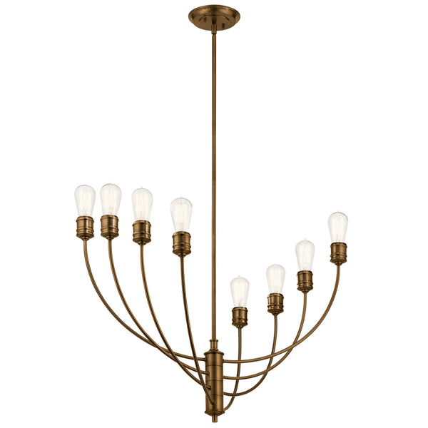 Eight Light Chandelier from the Hatton Collection in Satin Bronze Finish by Kichler