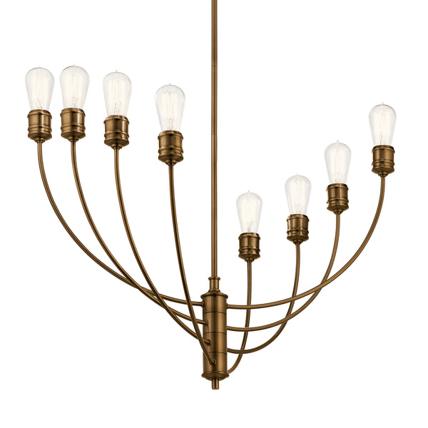 Eight Light Chandelier from the Hatton Collection in Satin Bronze Finish by Kichler