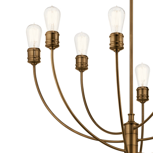 Eight Light Chandelier from the Hatton Collection in Satin Bronze Finish by Kichler