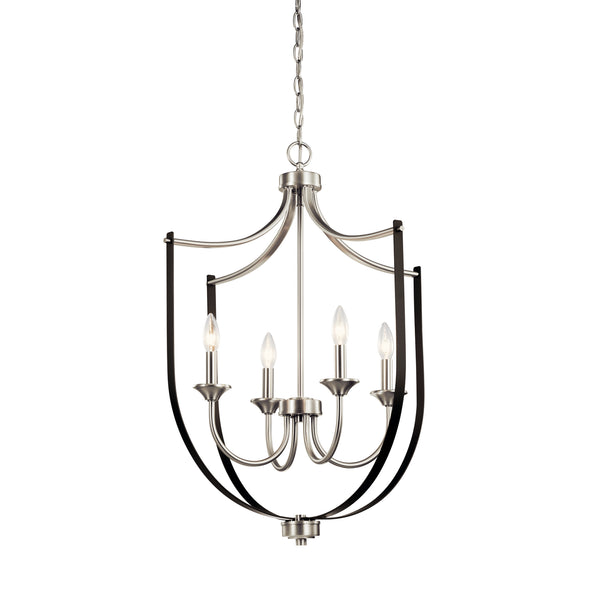 Four Light Foyer Chandelier from the Tula Collection in Brushed Nickel Finish by Kichler
