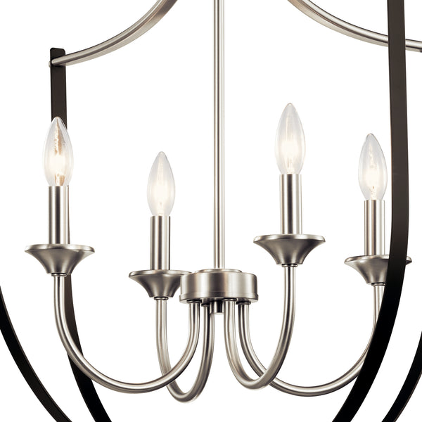 Four Light Foyer Chandelier from the Tula Collection in Brushed Nickel Finish by Kichler