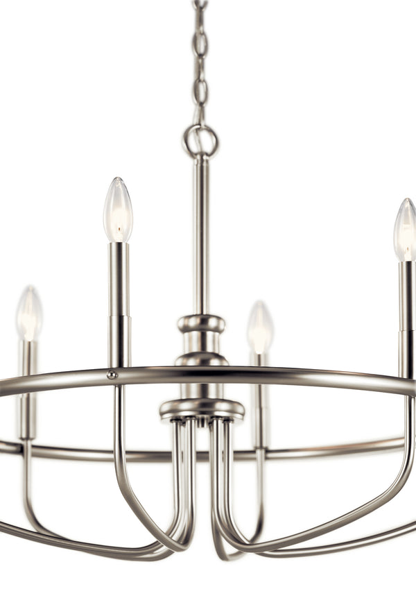 Six Light Chandelier from the Capitol Hill Collection in Brushed Nickel Finish by Kichler