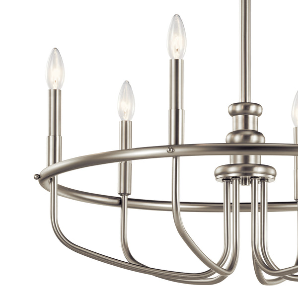 Six Light Chandelier from the Capitol Hill Collection in Brushed Nickel Finish by Kichler