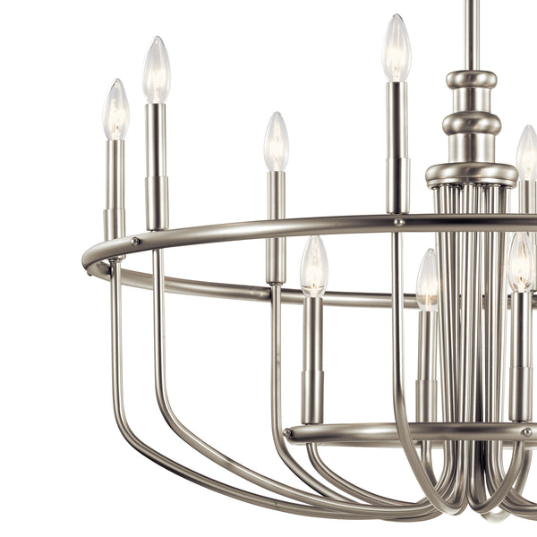 12 Light Chandelier from the Capitol Hill Collection in Brushed Nickel Finish by Kichler