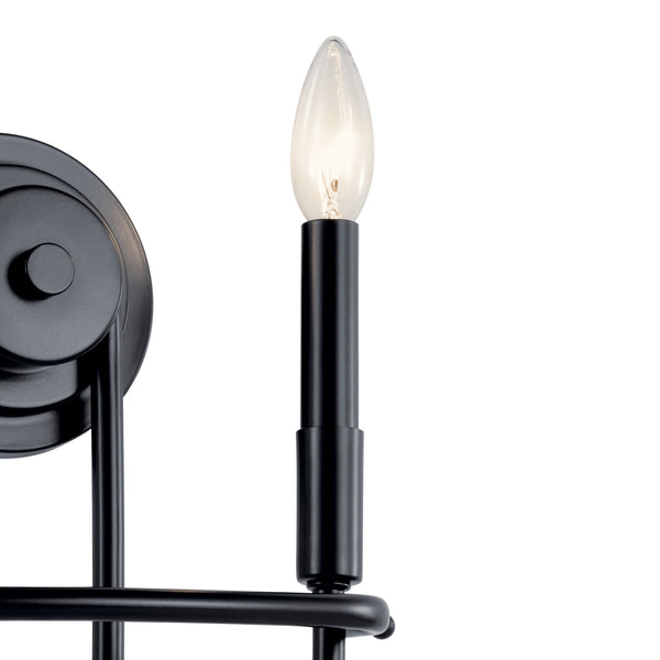 Two Light Wall Sconce from the Capitol Hill Collection in Black Finish by Kichler