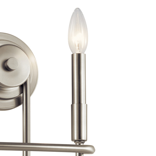 Two Light Wall Sconce from the Capitol Hill Collection in Brushed Nickel Finish by Kichler