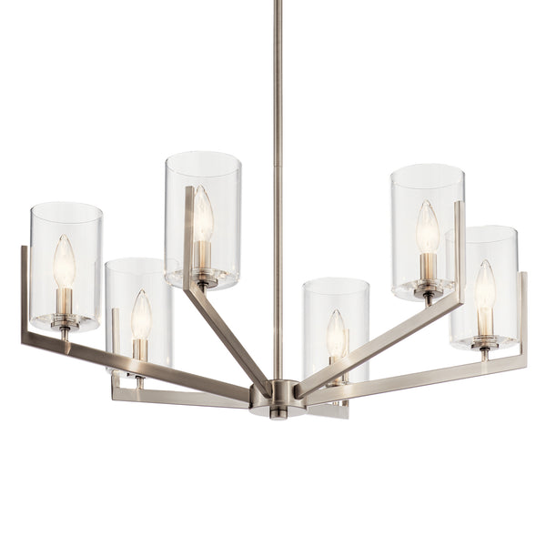 Six Light Chandelier from the Nye Collection in Classic Pewter Finish by Kichler