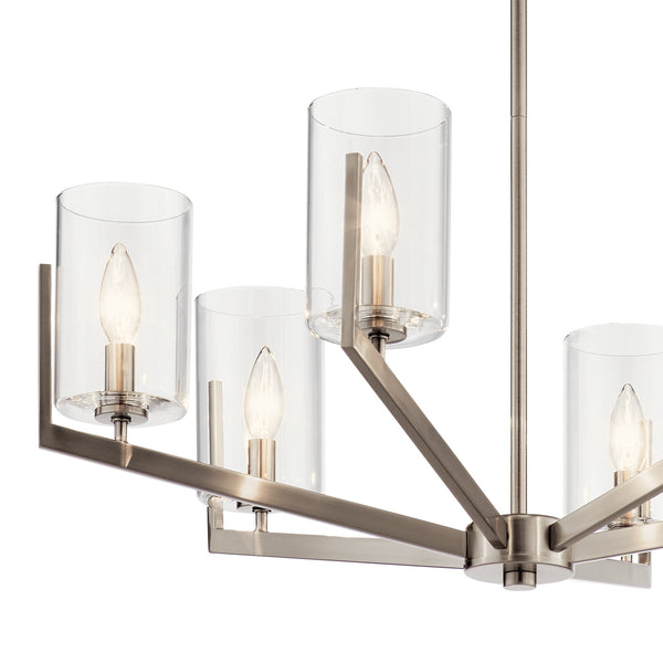 Six Light Chandelier from the Nye Collection in Classic Pewter Finish by Kichler