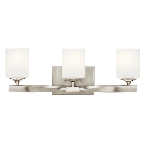 Three Light Bath from the Marette Collection in Brushed Nickel Finish by Kichler