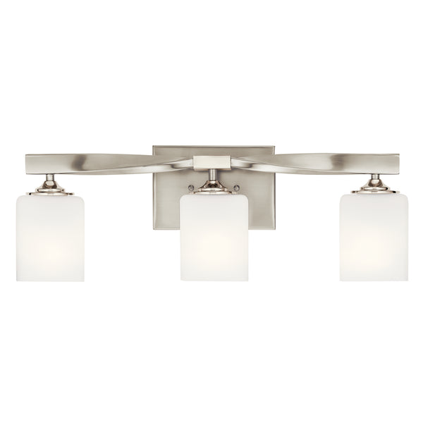 Three Light Bath from the Marette Collection in Brushed Nickel Finish by Kichler