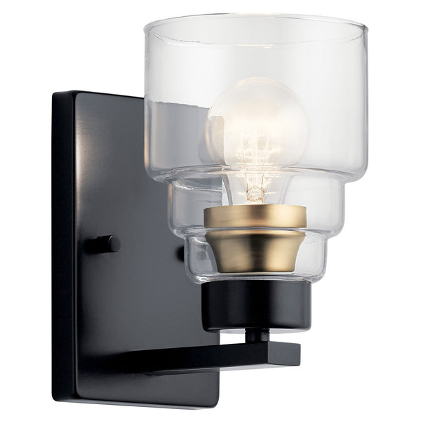 One Light Wall Sconce from the Vionnet Collection in Black Finish by Kichler