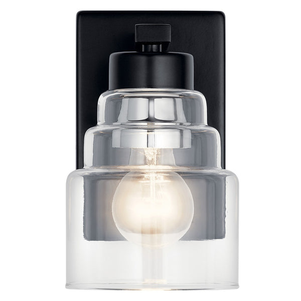 One Light Wall Sconce from the Vionnet Collection in Black Finish by Kichler