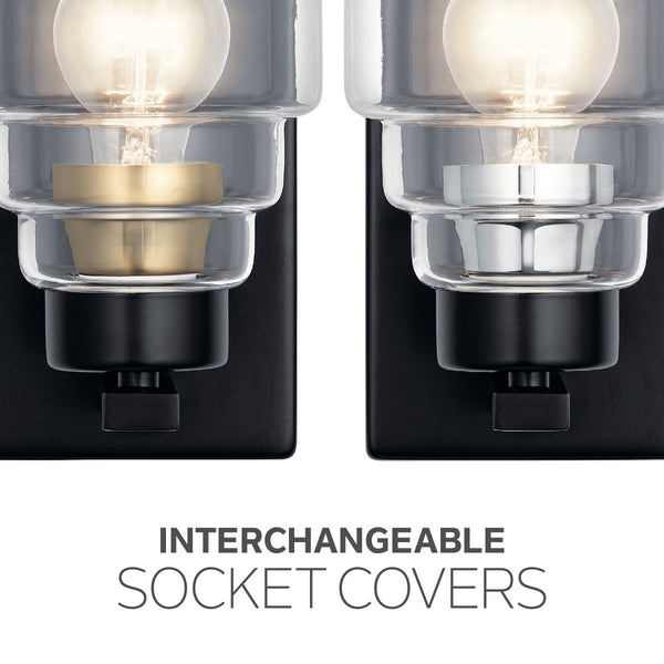 One Light Wall Sconce from the Vionnet Collection in Black Finish by Kichler