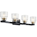 Four Light Bath from the Vionnet Collection in Black Finish by Kichler