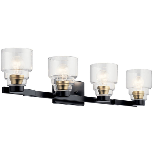 Four Light Bath from the Vionnet Collection in Black Finish by Kichler