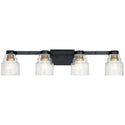 Four Light Bath from the Vionnet Collection in Black Finish by Kichler