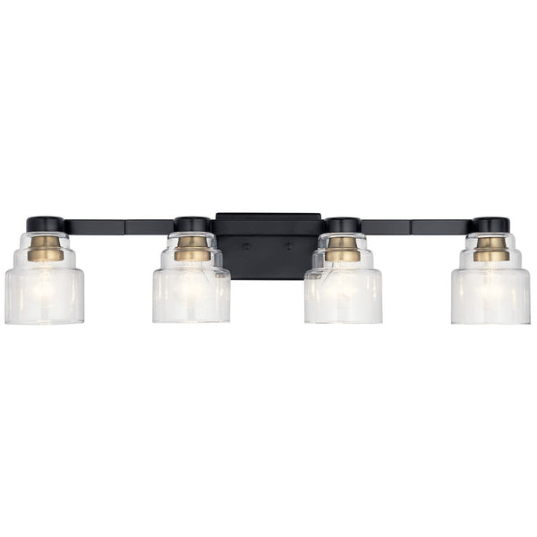 Four Light Bath from the Vionnet Collection in Black Finish by Kichler