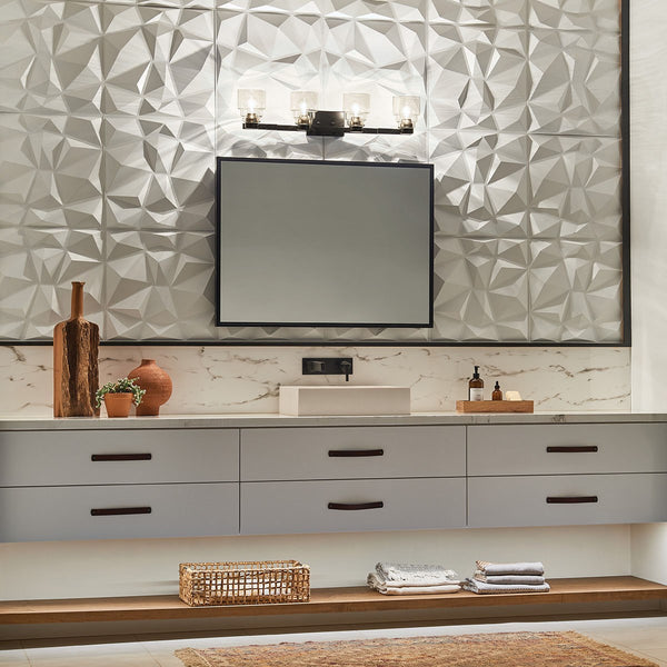 Four Light Bath from the Vionnet Collection in Black Finish by Kichler
