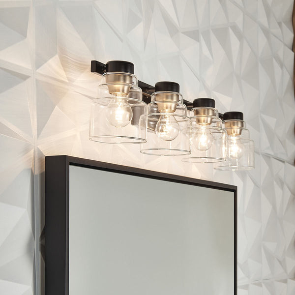 Four Light Bath from the Vionnet Collection in Black Finish by Kichler
