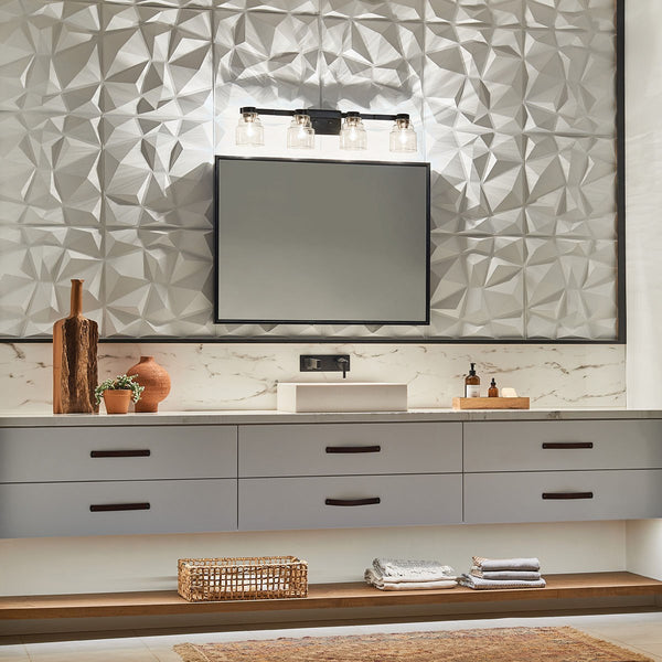 Four Light Bath from the Vionnet Collection in Black Finish by Kichler