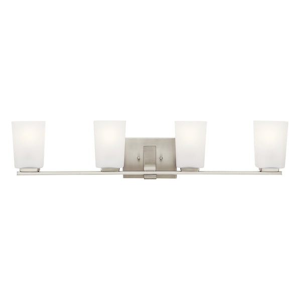 Four Light Bath from the Roehm Collection in Brushed Nickel Finish by Kichler