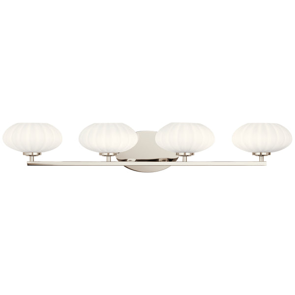 Four Light Bath from the Pim Collection in Polished Nickel Finish by Kichler
