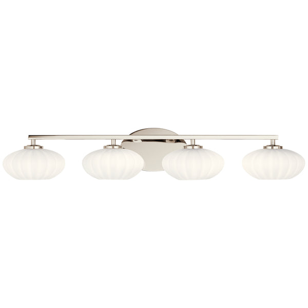 Four Light Bath from the Pim Collection in Polished Nickel Finish by Kichler